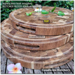 Cutting board BUTCHER BLOCK ROUND 40x4cm +/- 3.3kg talenan kayu jati Jepara